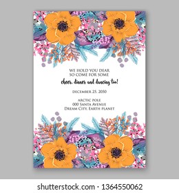 Rose wedding invitation peony vector card template