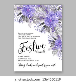 Rose wedding invitation peony vector card template