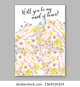 Rose wedding invitation vector card template greenery peony hibiscus
