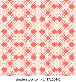 Rose and White tie dye seamless pattern.  Shibori seamless print. Watercolor hand drawn batik.  Handmade watercolour shirt tie dye pattern. Japan traditional tile. Pink and White shibori.