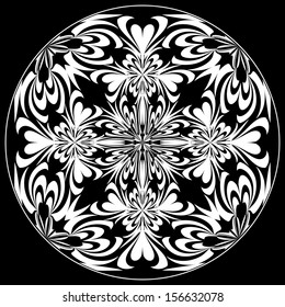 Rose Window with Holy Cross symbols derived from ancient motifs in vector art which allows you to choose your own color combination