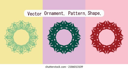 Rose window mandala ornament, pattern, shape, sign, icon, vector, symbol, art, design,