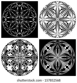 Rose Windows with Holy Cross symbols derived from ancient motifs in vector art which allows you to choose your own color combination, perfect for Christmas decoration