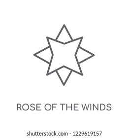 Rose of the Winds linear icon. Modern outline Rose of the Winds logo concept on white background from Maps and Locations collection. Suitable for use on web apps, mobile apps and print media.