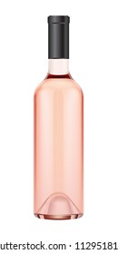 Rose Wine bottle made in a realistic style. Realistic rose wine bottle isolated on transparent background. Bottle vector illustration.