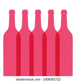 Rose wine bottles vectors