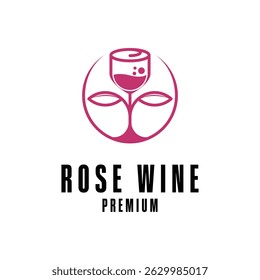 Rose Wein Logo Design Konzept kreative Idee