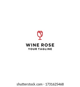 Rose Wine logo design template