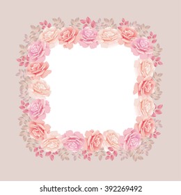 rose wreath background vector illustration