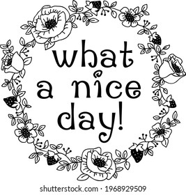 Rose wreath with inspiring saying
