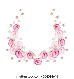 Rose wreath isolated on white background nr.1