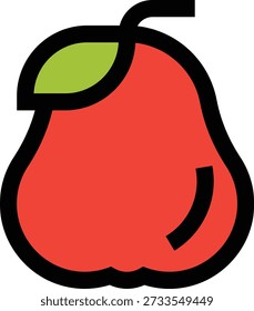 Roseapple Vector Icon Design Illustration