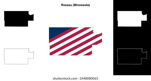 Roseau County (Minnesota) outline map set