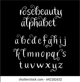 Rosebeauty vector alphabet lowercase characters. Good use for logotype, cover title, poster title, letterhead, body text, or any design you want.