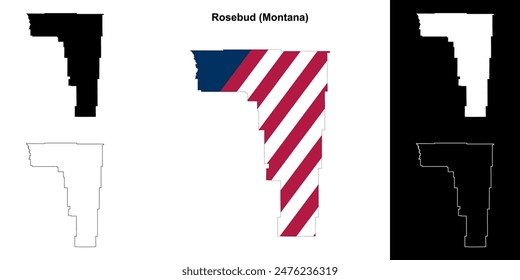 Rosebud County (Montana) outline map set