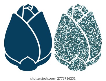 Rosebud vector icon, floral bud illustration, botanical plant shape, classic nature design.