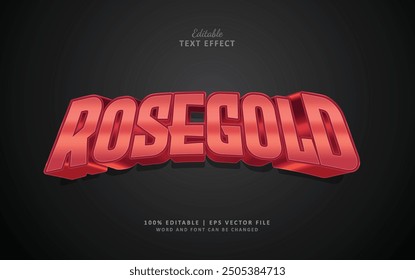 Rosegold editable text effect template with 3d style use for logo and business brand or esport logo gaming