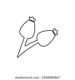 rosehip icon on a white background, vector illustration