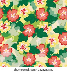Rosehip seamless pattern. Colorful texture for fabric or print surfaces. Vector dog rose