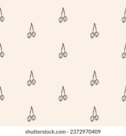 Rosehip seamless pattern. Vector drawing. Berry branch sketch.  Hand drawn vegetarian food. Great for packaging design, tea label, print