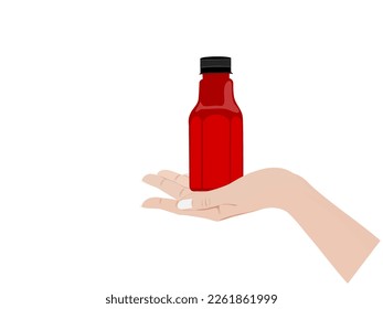 Roselle Juice bottle in hand.