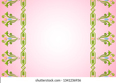 Rosemaling background with floral ornaments in traditional norwegian folk style.