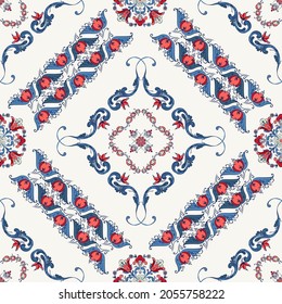 Rosemaling tile, traditional Norwegian decorative pattern. Vector illustration