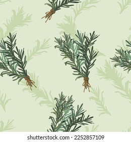 Ilustración vectorial de patrón transparente dibujada a mano. Especias y hierbas aromáticas. Diseño de patrones decorativos sin fisuras.