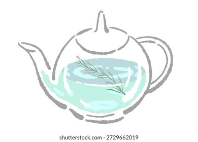 Rosemary Herb Tea Pot Ilustração vetorial