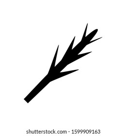Rosemary icon in black style isolated on white background. Herb an spices symbol stock bitmap illustration eps10