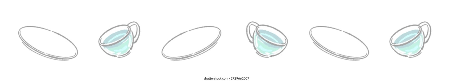 Hoja de Romero y Juego de Té Línea Divisor