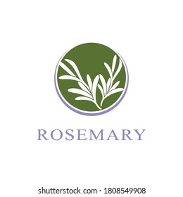 rosemary leaf vector logo illustration template