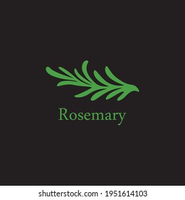 plantilla de ilustración del logotipo del vector de hoja de romero
