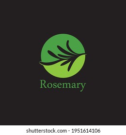 plantilla de ilustración del logotipo del vector de hoja de romero