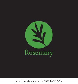 rosemary leaf vector logo illustration template