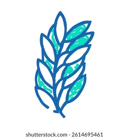 rosemary leaves doodle icon sketch vector. rosemary leaves sign. isolated symbol illustration