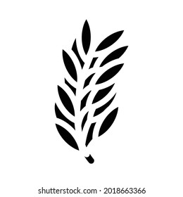 rosemary leaves glyph icon vector. rosemary leaves sign. isolated contour symbol black illustration