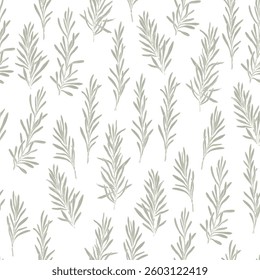 Rosemary sprigs seamless pattern pastel color repeating wallpaper