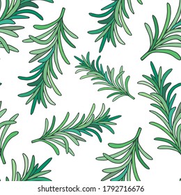 Rosemary sprigs seamless pattern. Vector stock illustration eps10

