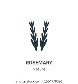 Rosemary vector icon on white background. Flat vector rosemary icon symbol sign from modern nature collection for mobile concept and web apps design.