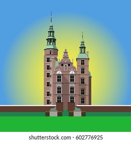 Rosenborg Castle, Copenhagen, Denmark Vector illustration EPS10