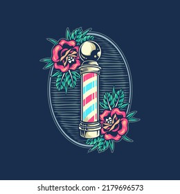 Roses Babershop Illustration For Business