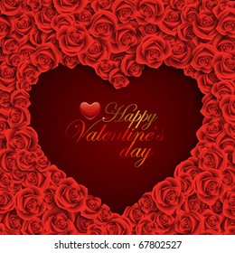 fondo de rosas con forma de corazón