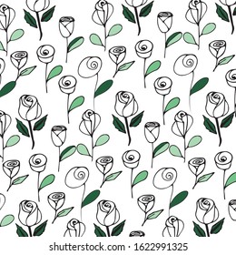 Roses background texture with pattern and hand drawn, Valentines day,love theme.