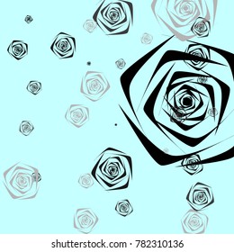 Roses Background Vector. Flowers. Beautiful Background of Roses. Vector illustration. Placer of Flowers. Roses Background Vector for Textile, Tile, Paper, Card. Banner. Abstraction with Flowers.