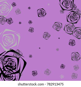 Roses Background Vector. Flowers. Beautiful Background of Roses. Vector illustration. Placer of Flowers. Roses Background Vector for Textile, Tile, Paper, Card. Banner. Abstraction with Flowers.