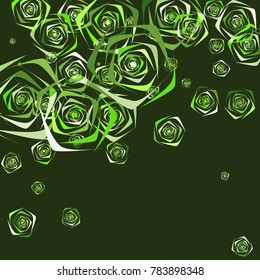 Roses Background Vector. Flowers. Beautiful Background of Roses. Vector illustration. Placer of Flowers. Roses Background Vector for Textile, Paper, Card. Banner. Abstraction with Flowers. Floral.