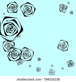 Roses Background Vector. Flowers. Beautiful Background of Roses. Vector illustration. Placer of Flowers. Roses Background Vector for Textile, Tile, Paper, Card. Banner. Abstraction with Flowers.
