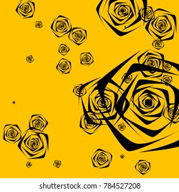 Roses Background Vector. Flowers. Beautiful Background of Roses. Vector illustration. Placer of Flowers. Roses Background Vector for Textile, Tile, Paper, Card. Banner. Abstraction with Flowers.