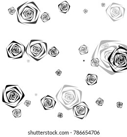 Roses Background Vector. Flowers. Beautiful Background of Roses. Vector illustration. Placer of Flowers. Roses Background Vector for Textile, Tile, Paper, Card. Banner. Abstraction with Flowers.